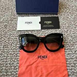 Fendi Oversize Cat Eye Black Sunglasses